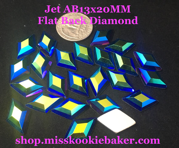 Jet AB 13x20MM Flat Back Diamond