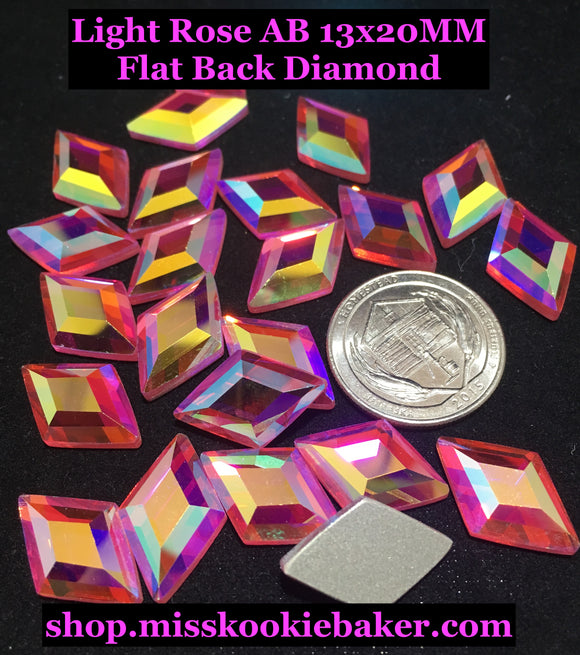 Light Rose AB 13x20MM Flat Back Diamond