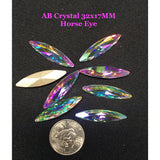 AB Crystal 35x9.5MM  Horse Eye