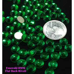 Emerald 8 MM Flat Back Rivoli