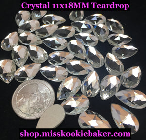 Crystal 11x18MM Flat Back Teardrop
