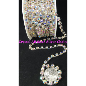 Silver SS28 Crystal AB Rhinestone Chain