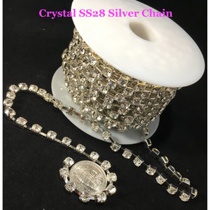 Silver SS28 Crystal Rhinestone Chain