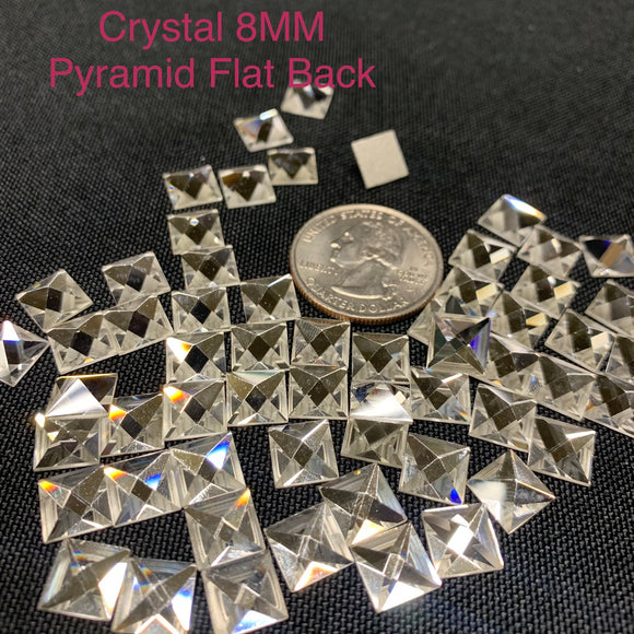 Crystal 8 MM Flat Back Pyramid