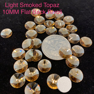 Light Smoked Topaz 10 MM Flat Back Rivoli