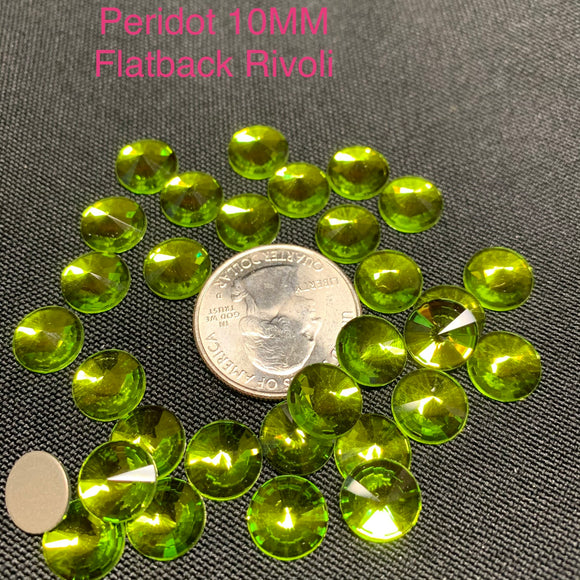 Peridot 10 MM Flat Back Rivoli