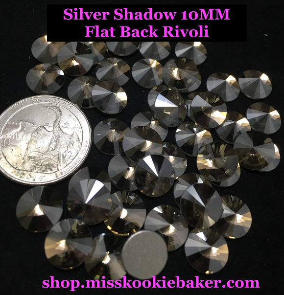Silver Shadow 10 MM Flat Back Rivoli