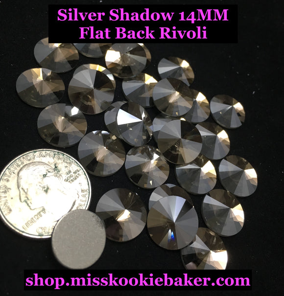 Silver Shadow 14 MM Flat Back Rivoli